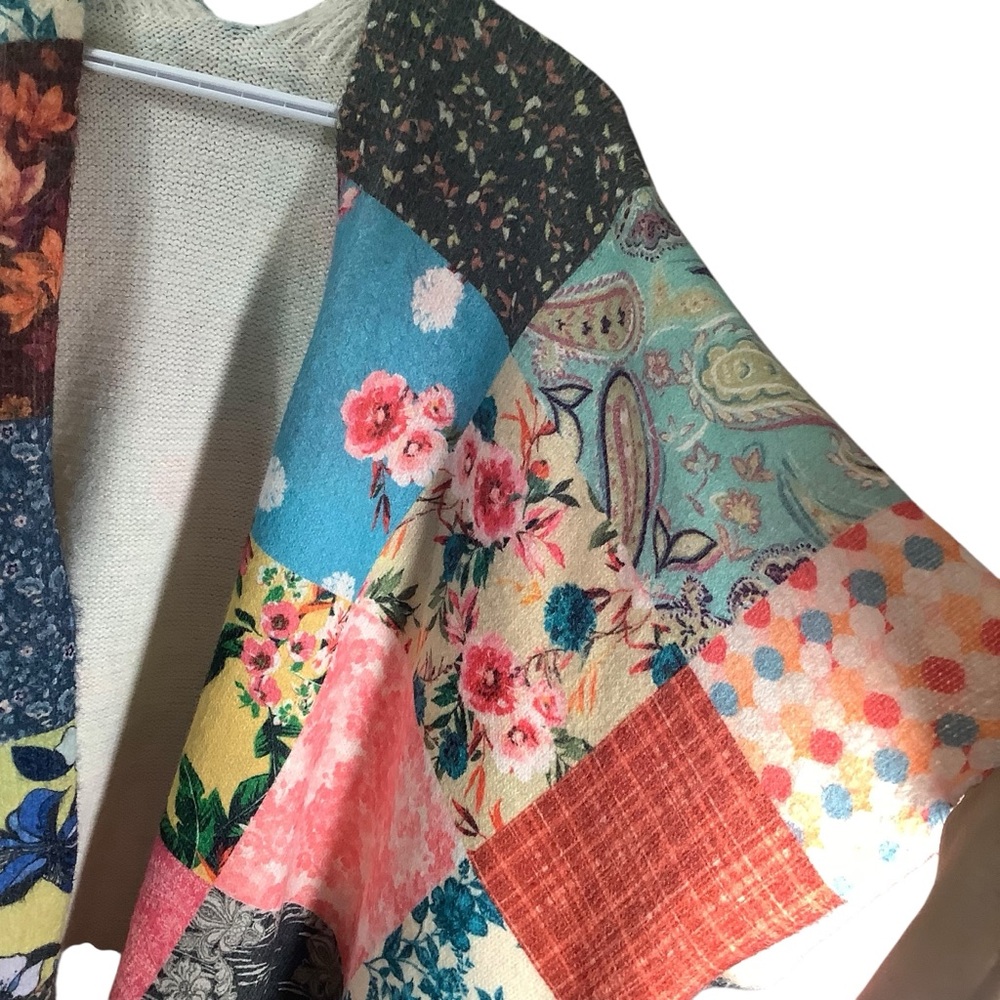 Reversible Patchwork Kimono Cardigan Multicolor - Picture 8 of 11